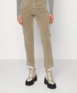 CLOSED Femme PEDAL PUSHER Pantalon Classique Muddy Beige - Pantalon Taille Haute en Coton