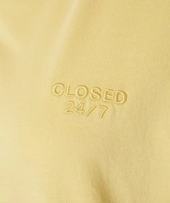 CLOSED Femme T-Shirt Basique Brodé Jaune Calcite - Haut Décontracté -Promos CLOSED Magasin 166b6d6805f94f91b62b5dfdbc41695c
