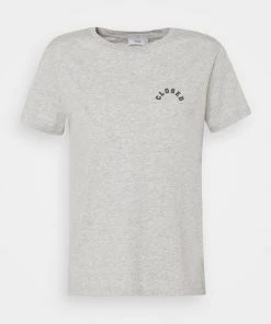 T-shirt Femme CLOSED Col Rond avec Logo sur la Poitrine - Taupe -Promos CLOSED Magasin 4824bf8c82b144ba8b251629a4ab6a19