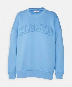 CLOSED Femme Sweatshirt à encolure ras du cou avec fentes - Placid Blue