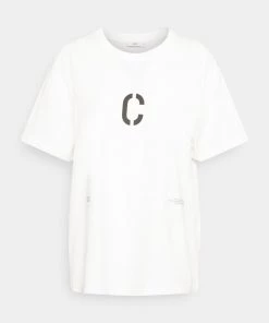 CLOSED Femme T-shirt OVERSIZED Imprimé Ivory - T-shirt Femme Élégant et Confortable