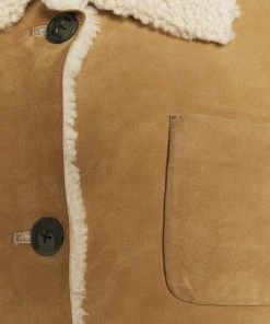 CLOSED Femme WILLOW SHEARLING JACKET Veste En Cuir Sandstone - Vestes en cuir élégantes -Promos CLOSED Magasin 6daaa8f0b2314401b1db6eef3da7beb8