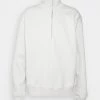 CLOSED Sweat à Capuche Détendu Demi-Zip Homme - Blanc Platine -Promos CLOSED Magasin 7ab0b563c893498abf828f4f25452e7c