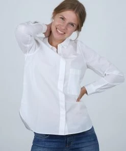 CLOSED CLASSIC Chemisier Blanc Femme - Chemise Élégante en Coton