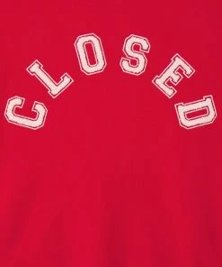 CLOSED Sweatshirt Femme à Col Rond avec Logo - Rouge -Promos CLOSED Magasin 8e4c34df820f473db8835b74d03efa26