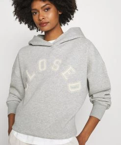 CLOSED Femme Sweatshirt à Capuche avec Logo Blanc sur la Poitrine - Gris -Promos CLOSED Magasin 8fc9551fcf19414d808579b845df591f