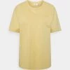 CLOSED Femme T-Shirt Basique Brodé Jaune Calcite - Haut Décontracté