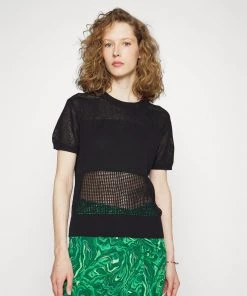 Pull Femme à Col Rond Manches Courtes CLOSED - Noir