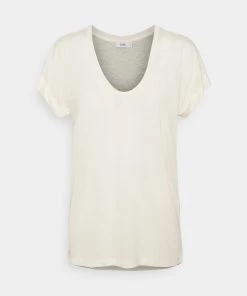 T-Shirt Femme Basique à Col en V - CLOSED - Ivory