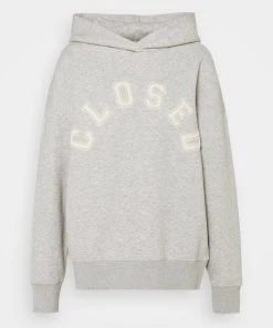 CLOSED Femme Sweatshirt à Capuche avec Logo Blanc sur la Poitrine - Gris -Promos CLOSED Magasin b9ebe06f994c47fead812b7e172355a0