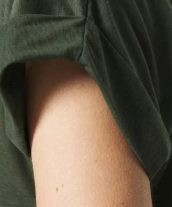 CLOSED Femme SOFT V NECK T-Shirt Basique Thyme - T-shirt Décontracté en Coton -Promos CLOSED Magasin bac71944343e45af8d700ded07f2eb80