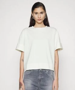 CLOSED Femme T-Shirt Basique Blanc - T-shirt Femme Élégant et Confortable