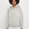CLOSED Femme Sweatshirt à Capuche avec Logo Blanc sur la Poitrine - Gris