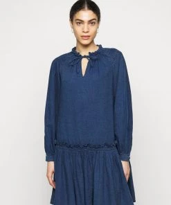 CLOSED Femme KARI Robe En Jean Dark Blue Denim - Robe décontractée en denim bleu foncé