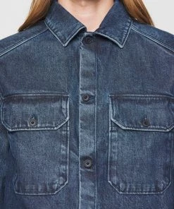 CLOSED ARMY OVER Chemise Homme - Bleu Moyen - Détente et Style -Promos CLOSED Magasin efe428a4ad184ddfba31be7ab30647e7