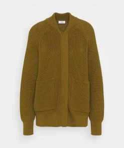 CLOSED Femme HEAVY JUMPER Gilet Marron Doré - Veste en Laine Chaude et Élégante