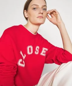 CLOSED Sweatshirt Femme à Col Rond avec Logo - Rouge -Promos CLOSED Magasin f8486a2b70a043aface2b7e6c46a4494